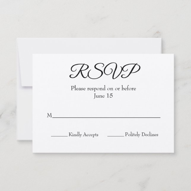 Asistencia Tarjeta de confirmación de boda (Anverso)