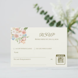 Asistencia Tarjeta de confirmación de boda amarilla mantequil