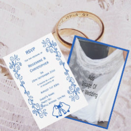 Asistencia Tarjeta de confirmación de boda Blue Sapphire Bell