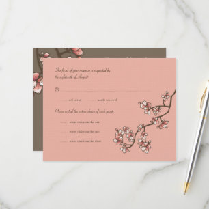 Asistencia Tarjeta de confirmación de boda china Flores de me
