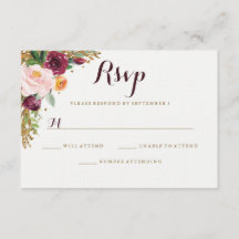 Tarjeta de confirmación de boda con brillo floral 