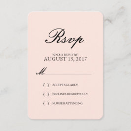 Asistencia Tarjeta de confirmación de boda con tipografía ele