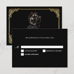 Asistencia Tarjeta de confirmación de boda de Halloween Dark