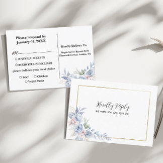 Asistencia Tarjeta de confirmación de boda de la lista floral