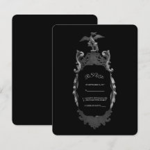 Tarjeta de Confirmación de Boda Espejo Ornate de P