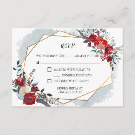 Asistencia Tarjeta de confirmación de boda floral boho geomét