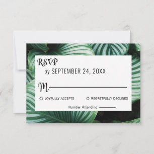 Asistencia Tarjeta de confirmación de boda floral chic tropic
