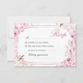 Asistencia Tarjeta de confirmación de boda floral y de pájaro