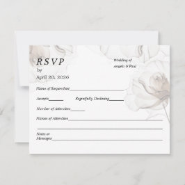 Asistencia Tarjeta de confirmación de boda Flores de Rosa Sua