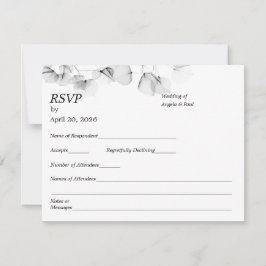 Asistencia Tarjeta de confirmación de boda Hoja suave Hojas