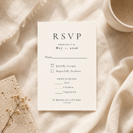 Asistencia Tarjeta de confirmación de boda minimalista modern