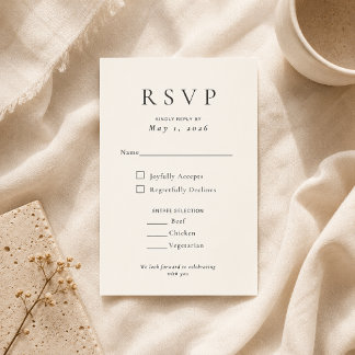 Asistencia Tarjeta de confirmación de boda minimalista modern