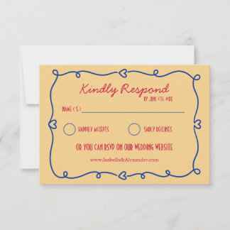 Asistencia Tarjeta de confirmación de boda retro azul brillan