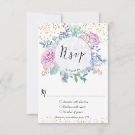 Asistencia tarjeta de confirmación de boda suculentas cactus 