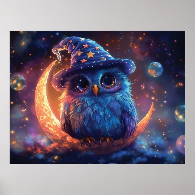 Asistente de búho en la luna: arte de fantasía mág (Frente)