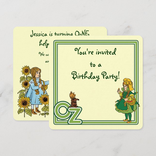 Asistente de cosecha de oz, invitación de fiesta d (Anverso / Reverso)