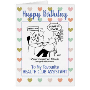 Asistente de feliz cumpleaños del club de salud