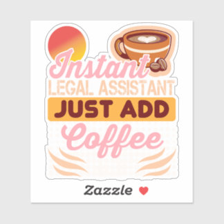 Asistente Legal Pegatina de Café Divertida