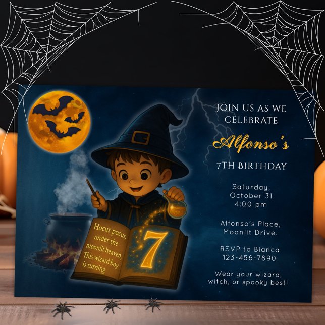 Asistente mágico Niño Invitación de cumpleaños (Subido por el creador)
