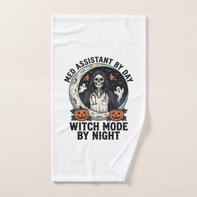 Asistente Médico Bruja de Halloween Grabado Antigu (Toalla de mano)