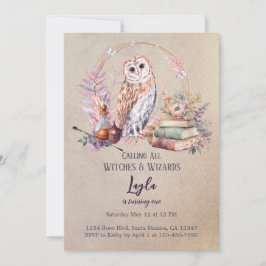 Asistente para Chica de Lechuza Mágica Invitación