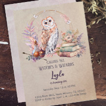 Asistente para Chica de Lechuza Mágica Invitación 