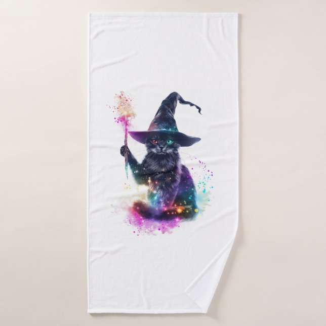Asistente para magia de gatos (Toalla de baño)