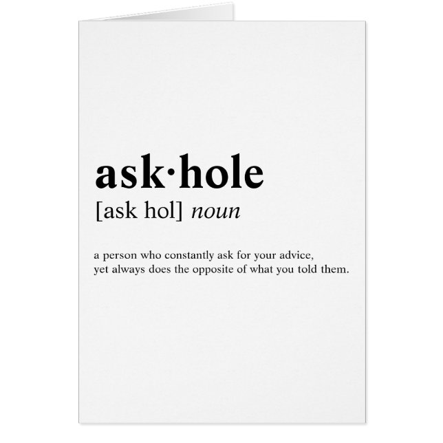 Askhole - significado del diccionario (Frente)