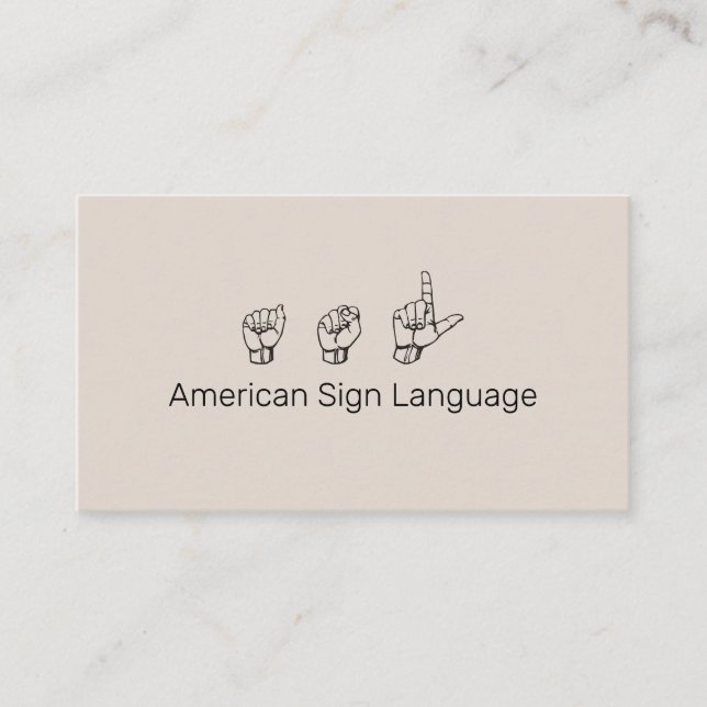 ASL, idioma de Rótulo, traductor, tarjeta de prese (Anverso)
