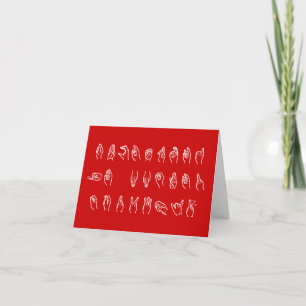 ASL ningún L blanco en el rojo para la tarjeta de