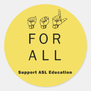 ASL para todos - pegatinas de la educación del AS