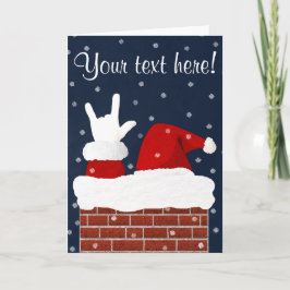ASL Santa con te amo la tarjeta de Navidad de