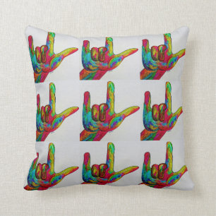 ASL te amo, te amo, TE AMO almohada