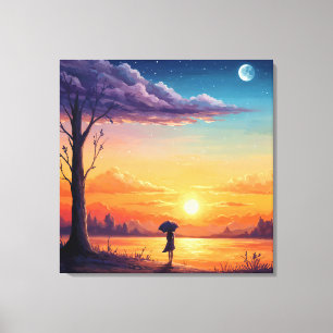 Asomándose al Horizonte - Arte de estilo ilustrati