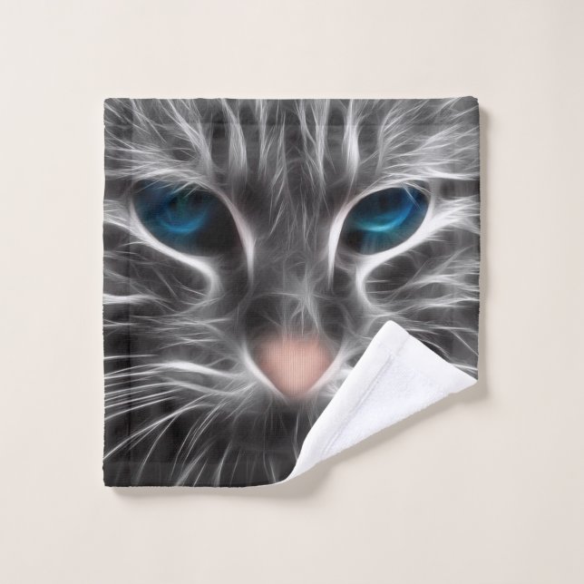 Asombrosa cara de gato de ojos azules (Toallita)