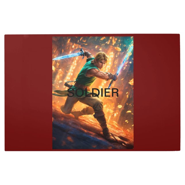 Asombroso arte mural Metalizado de soldados - 36"  (Anverso)