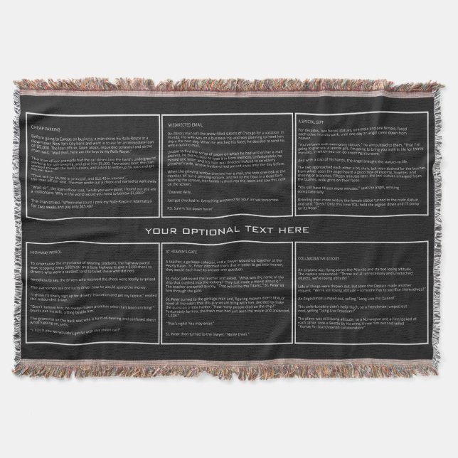 Asombroso Chiste personalizado lanzar manta (Anverso)