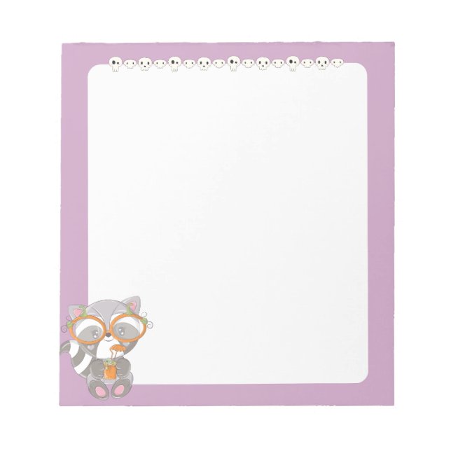 Asombroso mapache de Kawaii y el Bloc de notas de  (Frente)