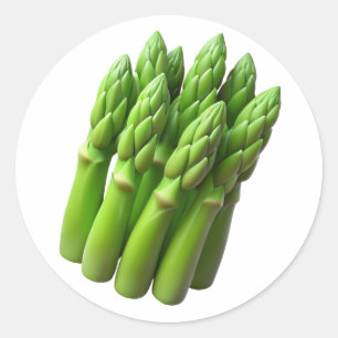 Asparagus Plastic 3D - Etiqueta redonda brillante