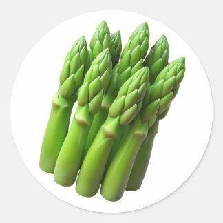 Asparagus Plastic 3D - Etiqueta redonda brillante