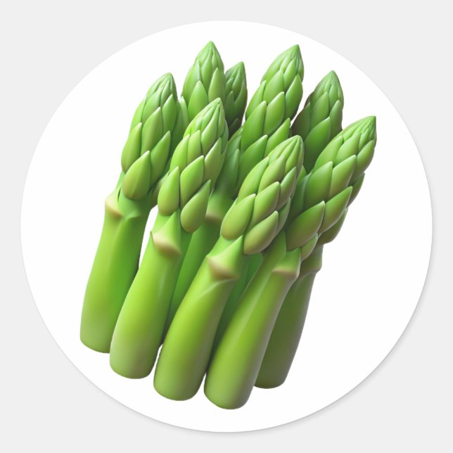 Asparagus Plastic 3D - Etiqueta redonda brillante (Anverso)