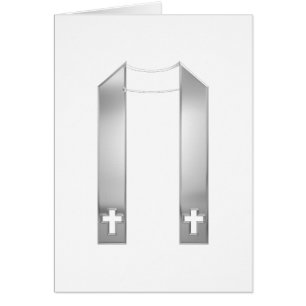 Aspecto 3-D Stole del sacerdote plateado