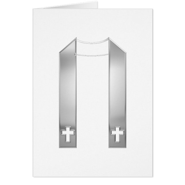 Aspecto 3-D Stole del sacerdote plateado (Frente)