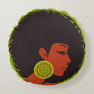 Aspecto de almohada verde afrocéntrica