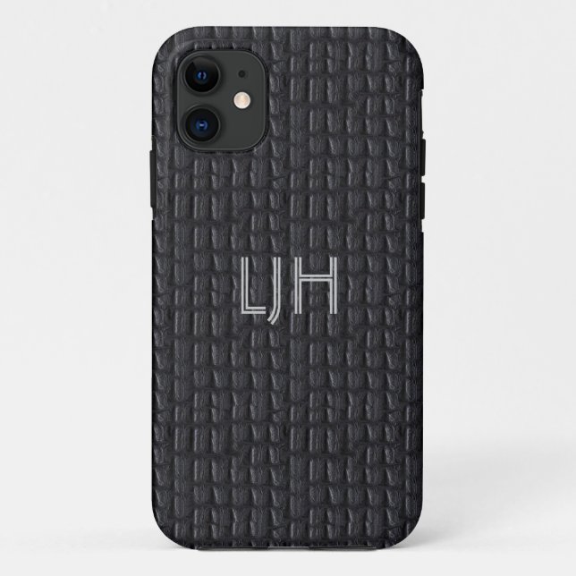 Aspecto de cuero gris gris y Funda para iPhone 5 (Reverso)