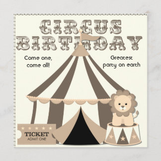 Aspecto de época Personalizado Circo Invitación al