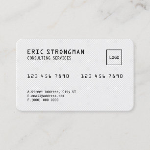 Aspecto de la tarjeta de crédito al estilo blanco