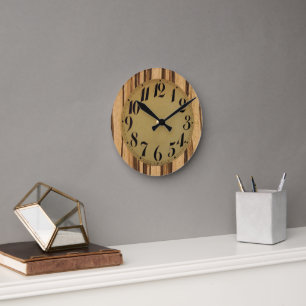 Aspecto de madera y vintage cara 2 reloj de pared