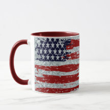 Aspecto de metal galvanizado y taza de bandera