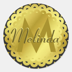 Aspecto del Relieve metalizado dorado Sello de mon